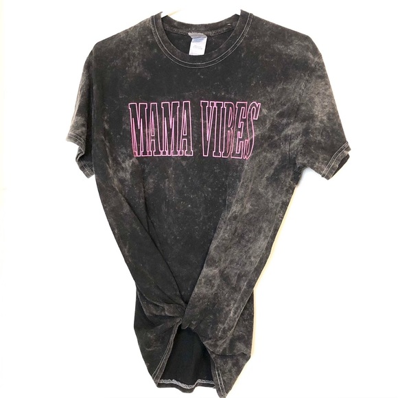 Gildan Tops - “Mama Vibes” Custom Acid Washed Tee Size Medium
